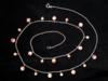 24 inch Sterling Silver Ball Chain necklace with Rose Tiger's Eye stones in 4mm and 6mm